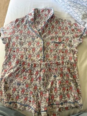 Roller Rabbit Limited Edition The Hamptons Monkey Print Short Pajama Set